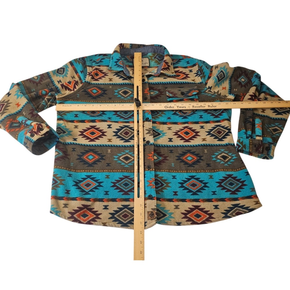 Legendary Whitetails Shirt Womens XL Flannel Fleece Shacket Aztec Turquoise - Picture 7 of 7